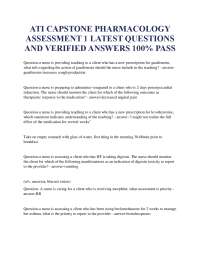 ATI CAPSTONE PHARMACOLOGY ASSESSMENT 1 LATEST QUESTIONS AND VERIFIED ANSWERS 100% PASS.pdf