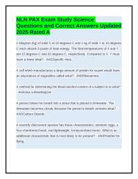 NLN PAX Exam Study Science Questions & Answers Updated 2025 Rated A