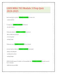 LSUS MHA 703 Module 3 Prep Quiz 2024-2025