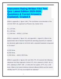 Instrument Rating Written FAA Test Quiz Latest Edition 2025-2026. Questions & Correct Answ