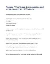 Primary FiTour Aqua Exam question and answers rated A.docx