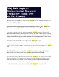DEQ SWM Inspector Certification: Comprehensive Q&A