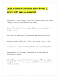 2025 milady esthetician state board IL exam with precise answers