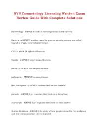 NYS Cosmetology Licensing Written Exam Review Guide With Complete Solutions