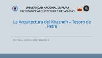 La Arquitectura del Khazneh