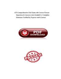ATI Comprehensive Exit Exam 180 Correct Newest Questions & Answers 2025 Graded A+ Complete