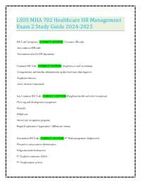 LSUS MHA 702 Healthcare HR Management Exam 2 Study Guide 2024-2025