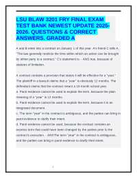 LSU BLAW 3201 FRY FINAL EXAM TEST BANK NEWEST UPDATE 2025-2026. QUESTIONS & CORRECT ANSWER