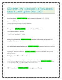 LSUS MHA 702 Healthcare HR Management Exam 4 Latest Update 2024-2025