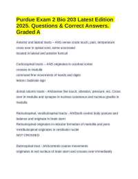 Purdue Exam 2 Bio 203 Latest Edition 2025. Questions & Correct Answers. Graded A