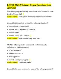Leadership Theories and Practices: Exam Q&A for HR Studies