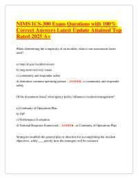 ICS-300 Exam Questions and Answers: Incident Command System
