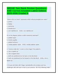 NBDHE Test Bank Review Questions & Answers Latest 2025-2026 Graded A