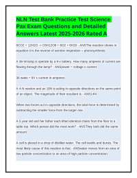 NLN Test Bank Practice Test Science Pax Exam Questions & Answers 2025