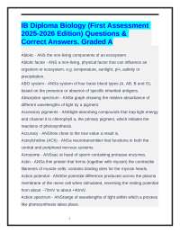 IB Diploma Biology (First Assessment 2025-2026 Edition)Questions & Correct Answers.Grade A