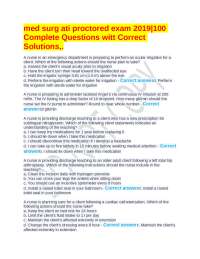 med surg ati proctored exam 2019|100 Complete Questions witt Correct Solutions,.