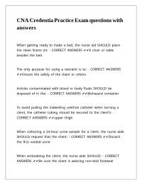 CNA Credentia Practice Exam questions with answers