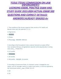 TCOLE EXAM 2025 (TEXAS COMMISSION ON LAW ENFORCEMENT) REAL EXAM