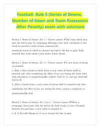 Football- Rule 5 (Series of Downs, Number of Down and Team Possession After Penalty)