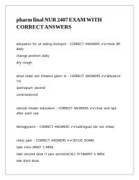 pharm final NUR 2407 EXAM WITH CORRECT ANSWERS
