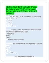 NBDHE Test Bank Multiple Choice Questions & Answers Latest 2025-2026