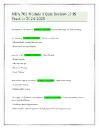 MHA 703 Module 1 Quiz Review-LSUS Practice 2024-2025