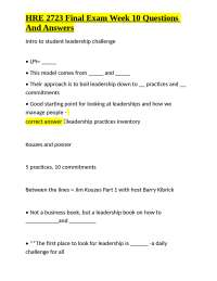 HRE 2723 Final Exam Week 10 Questions And Answers