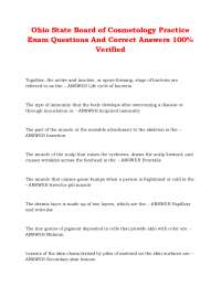 Ohio State Board of Cosmetology Practice Exam Questions And Correct Answers 100% Verified