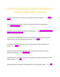 ISSA Personal Training Final Exam question and  answers/ newest 2025 /easy pass