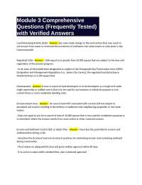 Module 3 Comprehensive Questions (Frequently Tested) with Verified Answers