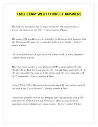 CMIT EXAM WITH CORRECT ANSWERS
