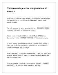 CNA credentia practice test questions with answers