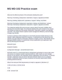 MS MD-102 Practice exam Questions and Answers