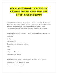 AOCNP Professional Practice for the Advanced Practice Nurse exam with precise answers