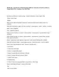 PHAR 100 – Introduction to Pharmacology Midterm