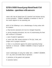 EFDA OHIO board prep Hottel book Ch3 isolation – questions with answers