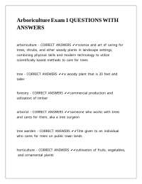 Arboriculture Exam Questions and Answers: A Comprehensive Guide