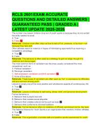 RCLS 2601 EXAM ACCURATE QUESTIONS AND DETAILED ANSWERS |  GUARANTEED PASS | GRADED A |
