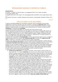 PEDAGOGIA SOCIALE E INTERCULTURALE