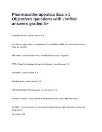 Pharmacotherapeutics Exam 1 Objectives questions with verified answers graded A+
