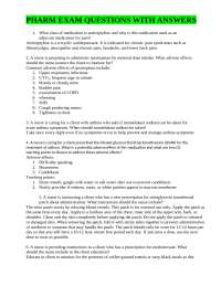 PHARM EXAM QUESTIONS WITH ANSWERS