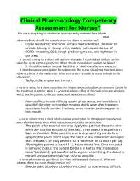 Clinical Pharmacology Competency Assessment for Nurses"