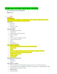NURS 661 STUDY REVIEW NOTES