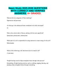 Nasm Study 2025-2026 QUESTIONS  WITH CORRECT AND VERIFIED  ANSWERS. A+ GRADED.