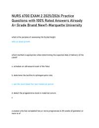 NURS 6700 EXAM 2 2025/2026 Practice Questions with 100% Rated Answers Already A+ Grade