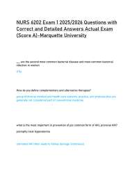 NURS 6202 Exam 1 2025/2026 Questions with Correct and Detailed Answers Actual Exam