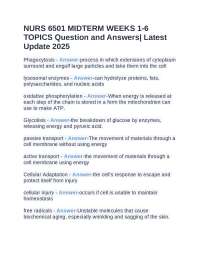 NURS 6501 MIDTERM WEEKS 1-6 TOPICS Question and Answers| Latest Update 2025