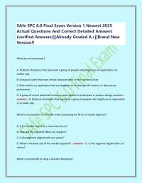SAfe SPC 6.0 Final Exam Version 1 Newest 2025  Actual Questions And Correct Detailed Answe
