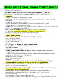 NURS 2063 FINAL EXAM STUDY GUIDE