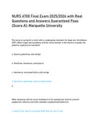 NURS 6700 Final Exam 2025/2026 with Real Questions and Answers Guaranteed Pass (Score A)